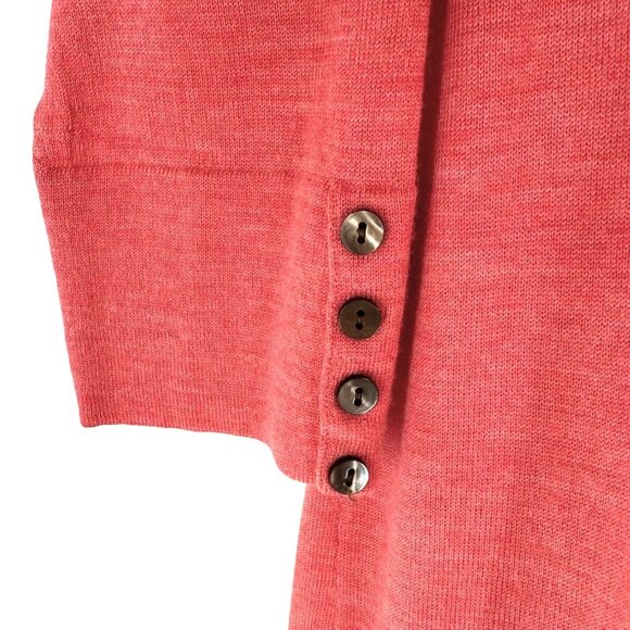 J Jill Rose Pink 100% Merino Lightweight Washable Wool Sweater Size Small - Picture 3 of 5